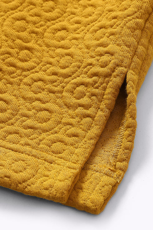 Sweatpants in quilted cotton blend with elastic waist